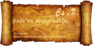 Csáti Krisztián névjegykártya